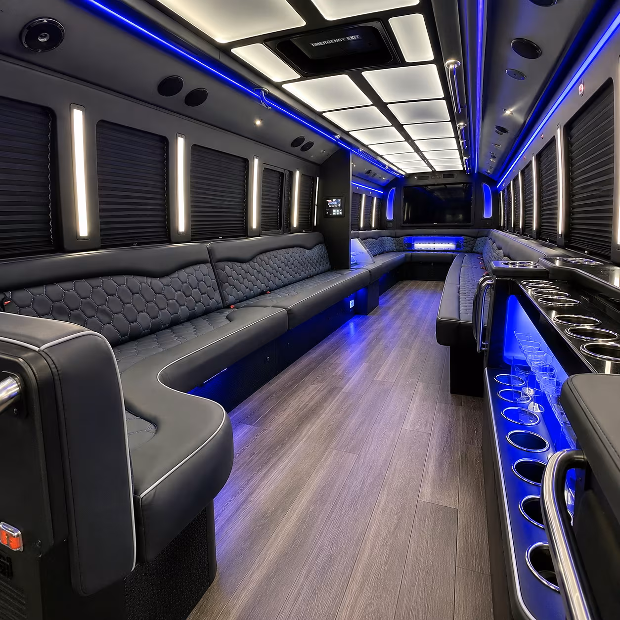 johnson city party bus rental interior